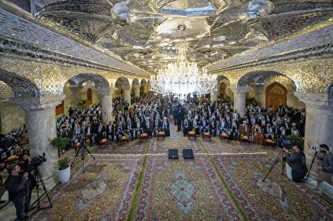 با حضور رییس دفتر مقام معظم رهبری، صحن حضرت زهرا در نجف اشرف رسماً افتتاح شد